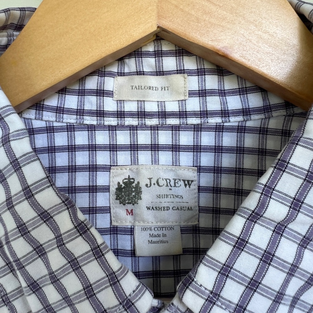 J Crew Slim Shirt - Medium - Purple/Blue Check - Tailored Fit